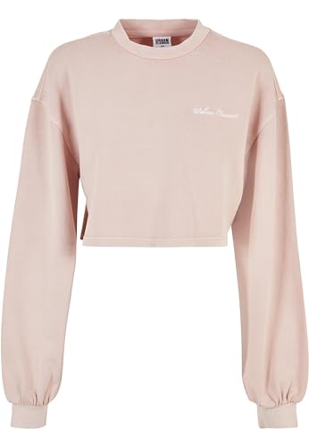 Urban Classics Damen TB5461-Ladies Cropped Small Embroidery Terry Crewneck Sweatshirt, pink, L von Urban Classics