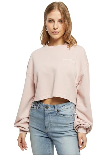 Urban Classics Damen Sweatshirt Ladies Cropped Small Embroidery Terry Crewneck pink L von Urban Classics