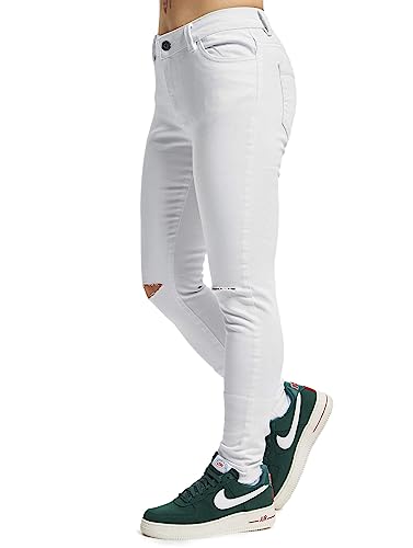 Urban Classics Damen TB1538-Ladies Cut Knee Pants Hose, Weiß (White 220), W26/L30 (Herstellergröße: 26) von Urban Classics