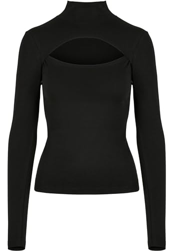 Urban Classics Damen Ladies Cut-Out Turtleneck Longsleeve T-Shirt, Black, S von Urban Classics