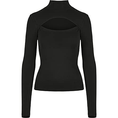 Urban Classics Damen Ladies Cut-Out Turtleneck Longsleeve T-Shirt, Black, XL von Urban Classics