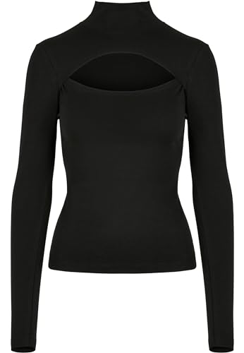 Urban Classics Damen TB4513-Ladies Cut-Out Turtleneck Longsleeve T-Shirt, Black, XS von Urban Classics