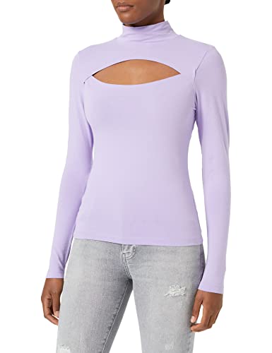 Urban Classics Damen TB4513-Ladies Cut-Out Turtleneck Longsleeve T-Shirt, Lavender, 4XL von Urban Classics