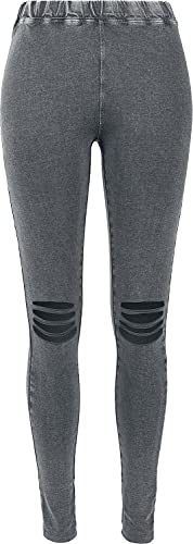 Urban Classics Damen Ladies Cutted Knee Legging, Dunkelgrau (Acid Black 706), L EU von Urban Classics