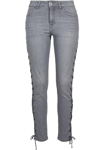 Urban Classics Damen TB2003-Ladies Denim Lace Up Pants Skinny Jeans, Grau (Grey 00111), 38 (Herstellergröße: 28) von Urban Classics