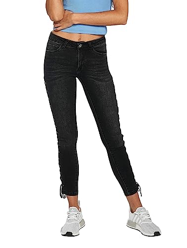 Urban Classics Damen TB2003-Ladies Denim Lace Up Pants Skinny Jeans, Schwarz (Black Washed 00709), 34 (Herstellergröße: 26) von Urban Classics