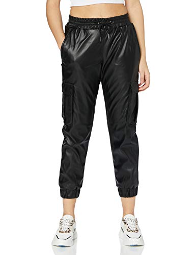 Urban Classics Damen TB3983-Ladies Faux Leather Cargo Pants Hose, Black, 3XL von Urban Classics