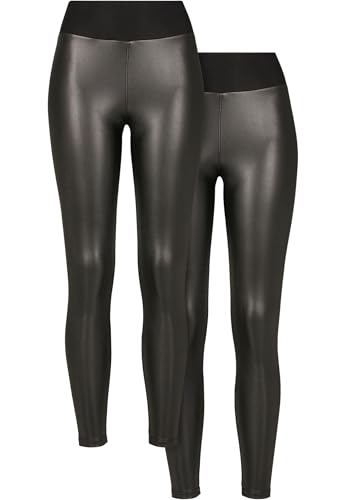 Urban Classics Damen Leggings Ladies Faux Leather High Waist Leggings 2-Pack Black+Black 5XL Urban Classics Damen Leggings Ladies Faux Leather High Waist Leggings 2-Pack Black+Black 5XL von Urban Classics