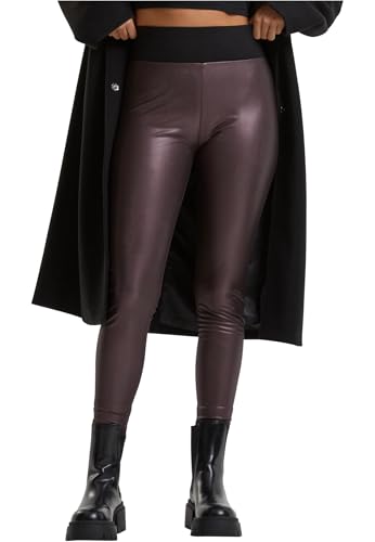 Urban Classics Damen Ladies Faux Leather High Waist Leggings Redwine, M von Urban Classics