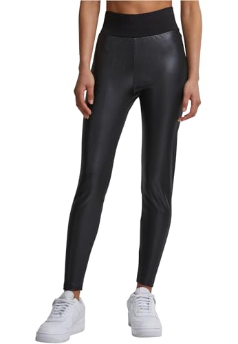 Urban Classics Damen Ladies Faux Leather High Waist Leggings Black, 4XL von Urban Classics
