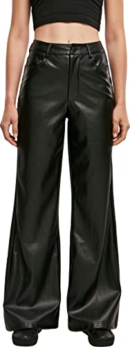 Urban Classics Damen TB4518-Ladies Faux Leather Wide Leg Pants Hose, Black, 30 von Urban Classics