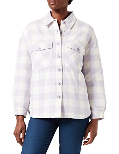 Urban Classics Damen Ladies Flanell Padded Overshirt Jacke, whitesand/softlilac, 4XL von Urban Classics