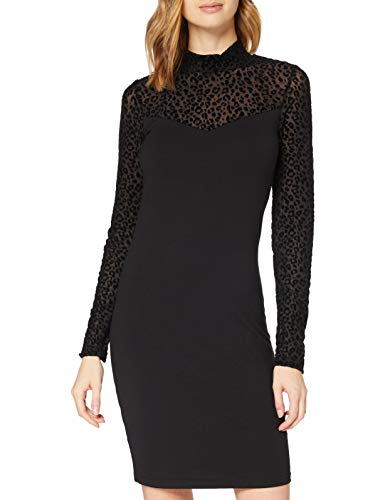 Urban Classics Damen Dames Flock Lace Turtle Neck Jurk Kleid, Schwarz, M EU von Urban Classics