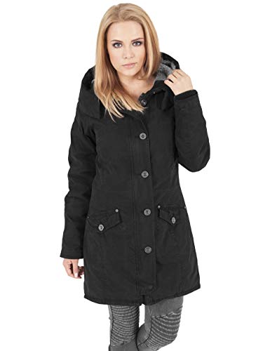 Urban Classics Damen Ladies Garment Washed Long Parka, Schwarz (Black 00007), XXXX-Large von Urban Classics