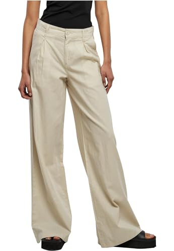 Urban Classics Damen Hose Ladies High Linen Mixed Wide Leg Pants softseagrass 27 von Urban Classics