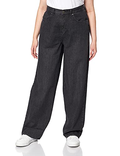 Urban Classics Damen Ladies High Waist 90´S Wide Leg Denim Pants Hose, Black Washed, 28 von Urban Classics