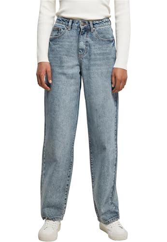 Urban Classics Damen Ladies High Waist 90´S Wide Leg Denim Pants Hose, Tinted Light Blue Washed, 31 von Urban Classics