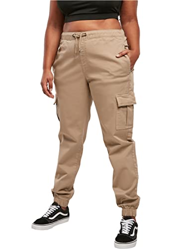 Urban Classics Damen Ladies High Waist Cargo Comfort Jogging Pants Hose, softtaupe, M von Urban Classics