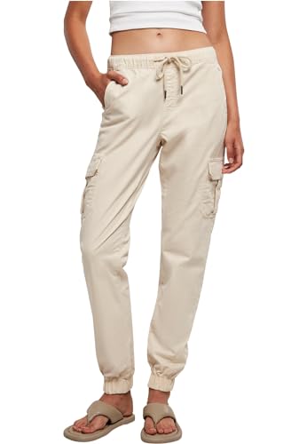 Urban Classics Damen Hose Ladies High Waist Cargo Jogging Pants whitesand S von Urban Classics