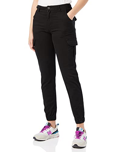 Urban Classics Damen Ladies High Waist Cargo Pants Hose, Black, 32 von Urban Classics