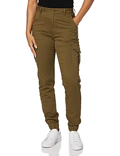 Urban Classics Damen Ladies High Waist Cargo Pants Hose, Olive, 26 von Urban Classics