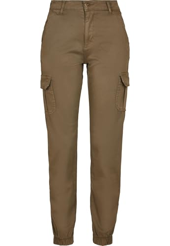 Urban Classics Damen Ladies High Waist Cargo Pants Hose, Olive, 28 von Urban Classics