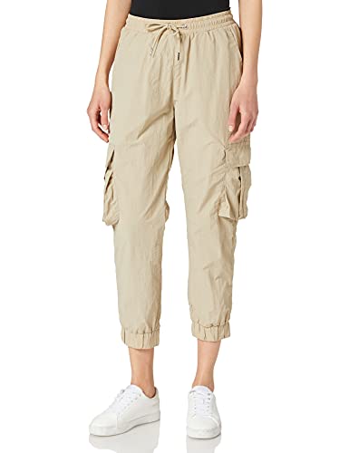 Urban Classics Damen Ladies High Waist Crinkle Nylon Cargo Pants Hose, Concrete, XXL von Urban Classics
