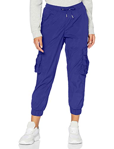 Urban Classics Damen Ladies High Waist Crinkle Nylon Cargo Pants Hose, bluepurple, M von Urban Classics