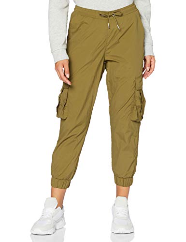 Urban Classics Damen Ladies High Waist Crinkle Nylon Cargo Pants Hose, midground, S von Urban Classics