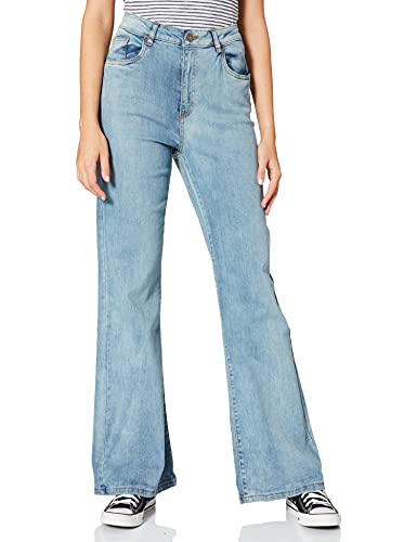 Urban Classics Damen TB4549-Ladies High Waist Flared Denim Pants Hose, Tinted Light Blue Washed, 30 von Urban Classics