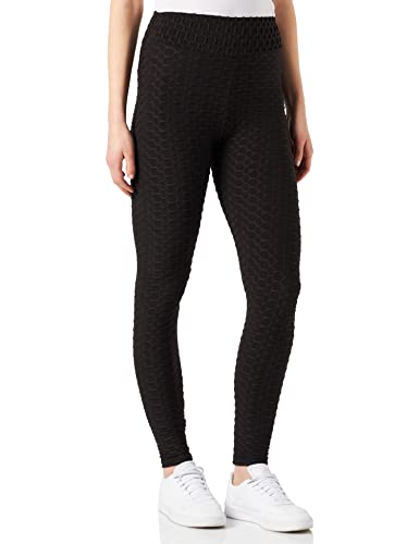 Urban Classics Damen Ladies High Waist Honeycomb Leggings, Black, M von Urban Classics