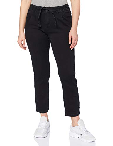 Urban Classics Damen, Urban Classics Damen Ladies High Waist Knitted Denim Chino Hose, Schwarz, 26 von Urban Classics