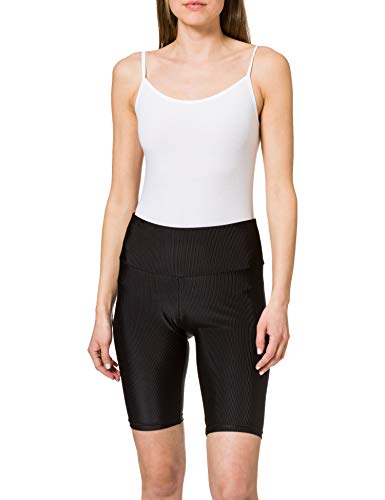 Urban Classics Damen Ladies High Waist Shiny Rib Cycle Yoga-Shorts, Black, XL von Urban Classics