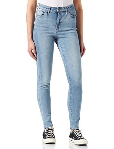 Urban Classics Damen Dames Hoge Taille Skinny Broek Jeans, Authentic Blue Wash, 27W / 32L EU von Urban Classics