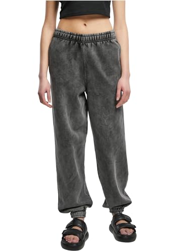 Urban Classics Damen TB6035-Ladies High Waist Stone Washed Sweat Pants Hose, Black, S von Urban Classics