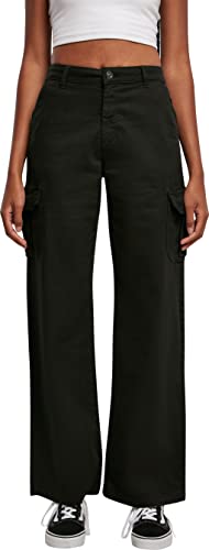 Urban Classics Damen Ladies High Waist Straight Cargo Pants, Schwarz, 26 EU von Urban Classics