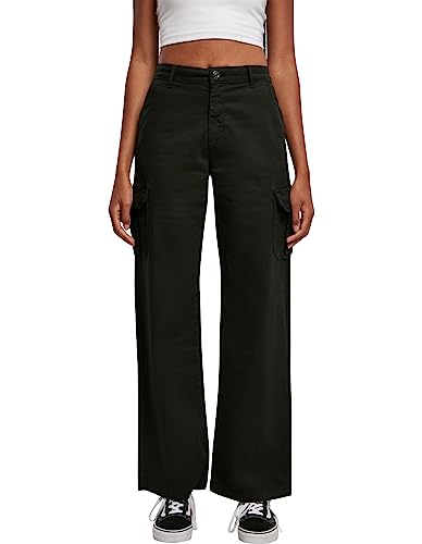 Urban Classics Damen Ladies High Waist Straight Cargo Pants, Schwarz, 31 EU von Urban Classics