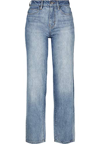 Urban Classics Damen Ladies High Waist Straight Jeans Hose, Blau (Mid Stone Wash 02292), W(Herstellergröße: 26/32) von Urban Classics