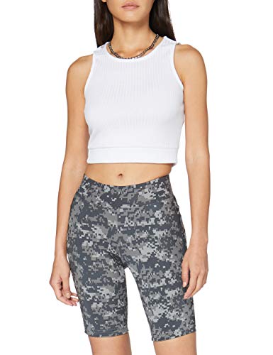 Urban Classics Damen Ladies High Waist Tech Cycle Yoga-Shorts, Dark digital camo, 4XL von Urban Classics