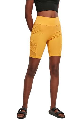 Urban Classics Damen Radlerhose Ladies High Waist Tech Mesh Cycle Shorts, Farbe magicmango, Größe M von Urban Classics