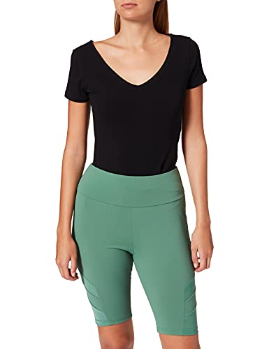 Urban Classics Damen Ladies High Waist Tech Mesh Cycle Shorts, paleleaf, M von Urban Classics