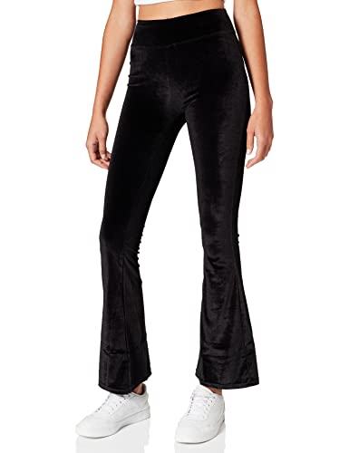 Urban Classics Damen Ladies High Waist Velvet Boot Cut Leggings, Black, XXL von Urban Classics