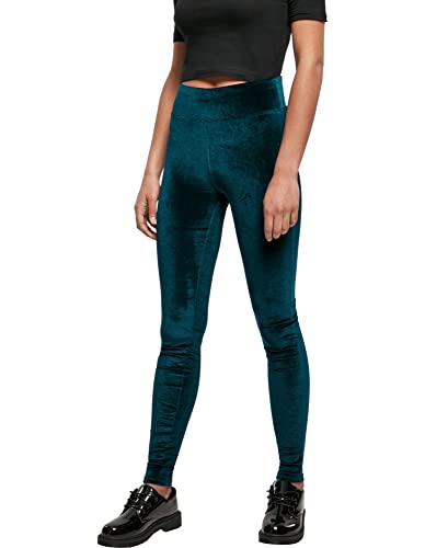 Urban Classics Damen TB4546-Ladies High Waist Velvet Leggings, Teal, XL von Urban Classics