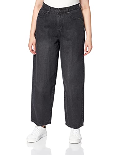 Urban Classics Damen TB4541-Ladies High Waist Wide Leg Cropped Denim Pants Hose, Black Washed, 30 von Urban Classics