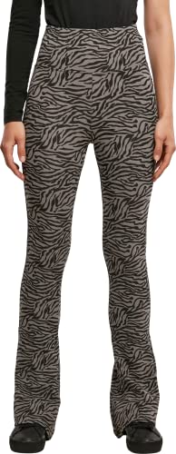 Urban Classics Damen TB4515-Ladies High Waist Zebra Boot Cut Leggings, Asphalt/Black, L von Urban Classics