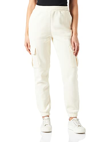 Urban Classics Damen TB4563-Ladies High Waist Cargo Sweat Pants Trainingshose, whitesand, L von Urban Classics