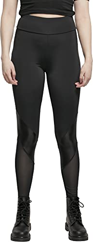 Urban Classics Damen TB4554-Ladies Highwaist Mixed Tech Leggings, Black/Black, 4XL von Urban Classics