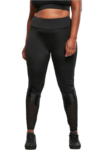 Urban Classics Damen Leggings Ladies Highwaist Mixed Tech Leggings Black/Black S Urban Classics Damen Leggings Ladies Highwaist Mixed Tech Leggings Black/Black S von Urban Classics