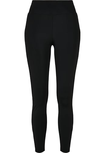 Urban Classics Damen Leggings Ladies Highwaist Shiny Stripe Leggings Black/Black S von Urban Classics