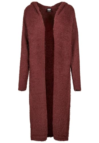 Urban Classics Damen TB1750-Ladies Hooded Feather Cardigan Kapuzenpullover, Cherry, L von Urban Classics